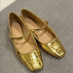 LOFT Gold Embossed Flats